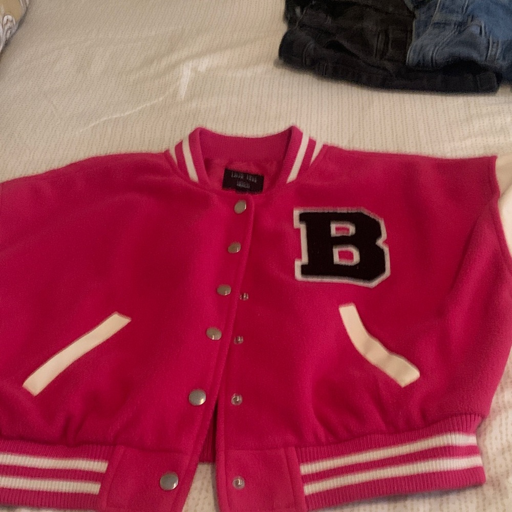 Love Tree Kids Fuchsia Varsity Jacket